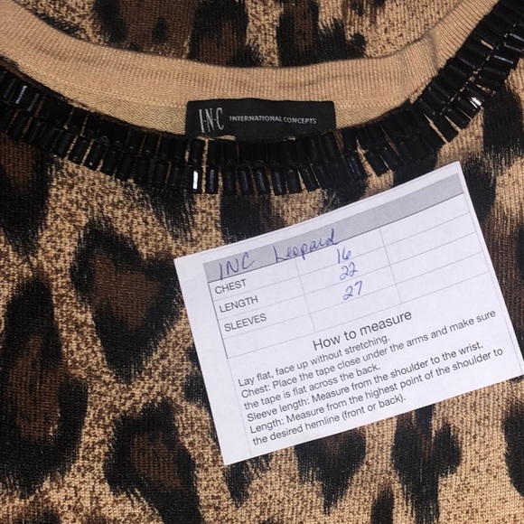 INC Leopard print beaded embellished sweater Small - Picture 7 of 7